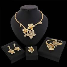 Gold Crystal Womens Necklaceearringsbracelet Ring Etsy Modern Gold Jewelry Gold Jewelry Sets Gold Jewelry Fashion