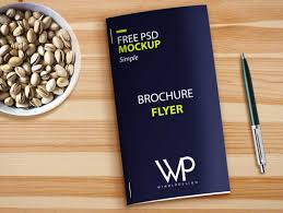 Download Brochure Flyer Pen Bowl Of Pistachio Nuts Psd Mockup Psd Mockups
