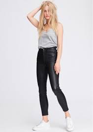 Rag Bone Nina High Rise Ankle Skinny Leather Jeans Black