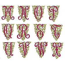 Download Fancy Font Monogram A Z Machine Embroidery Design Instant Download 260 Files SVG Cut Files