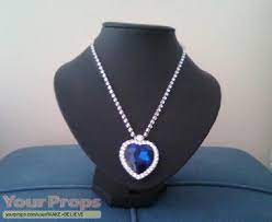 Huge titanic heart of the ocean sapphire blue cz crystal. Titanic Heart Of The Ocean Necklace Replica With Display Replica Movie Prop
