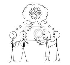 Apprendre le dessin, c'est aussi apprendre à recevoir les critiques. Dessin Anime Homme Baton Dessin Illustration Conceptuelle De Autocollants Murales Financier Financement Marche Myloview Fr
