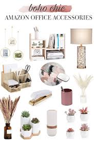 Boho Home Office Inspiration 12 Amazon Finds To Help You Create A Boho Office Workspace Chic Office Decor Work Office Decor Boho Office
