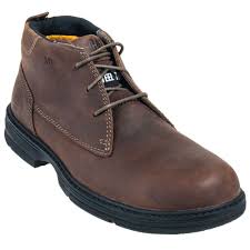 Cat Caterpillar Shoes Mens Brown Steel Toe Chukka Boots