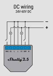 In dem werden die verschiedenen elektronische bauteile durch entsprechende symbole dargestellt. Shelly 1 Hinter Taster