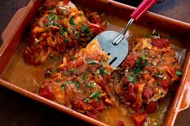 greek baked fish with tomatoes and