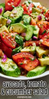 Avocado Tomato Cucumber Salad Avocado Salad Recipes Summer Salad Recipes Cucumber Tomato Avocado Salad
