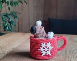 Crochet Christmas Capybara Pattern: Amigurumi Toy in Mug Tutorial (PDF)
