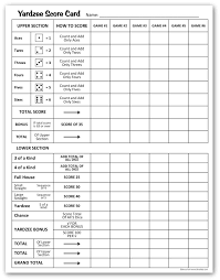 This page has simple printable yahtzee game rules. Yardzee Score Card Free Printable Free Printable Card Templates Yardzee Yahtzee Score Card