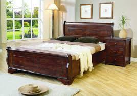 Bedroom Garden View Bedroom Decoration With Brown Pine Wood Bed Frame Beside Wide White Framed Wind White Wooden Bed Wooden Bed Design Wooden King Size Bed