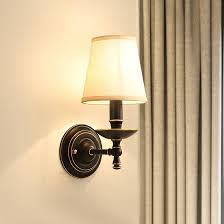 Cloth Lampshade Solid Brass Sconce Wall Lights Vanity Lighting Mid Century Sconce Bedroom Heparts