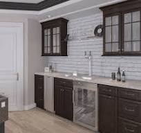 Hz American Style Classic Antique Raised Panel Espresso Kitchen Cabinet