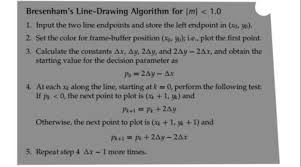 Similarly, when the absolute value of a negative slope is bresenham's line algorithm an accurate and efficient raster line generating algorithm developed by bresenham, that uses only. Solved Bresenham S Line Drawing Algorithm For Mi 1 0 1 Chegg Com