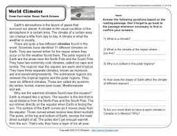 World Climates 3rd Grade Reading Comprehension Worksheet 3rd Grade Reading Comprehension Worksheets Reading Comprehension Worksheets Reading Comprehension