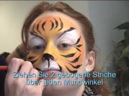 Tiger Schminken Tiger Kinderschminken Vorlage Video Anleitung Kinderschminken Kinder Schminken Schminken