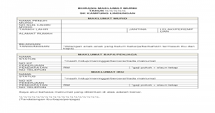 Garis panduan pelaksanaan program pemulihan khas. Borang Maklumat Murid Ringkas
