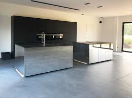 The light grey stone is very cold to touch. Kitchen Floor In Marble Look