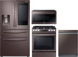 April 4, 2020april 8, 2020. Samsung Sareradwmw7010 4 Piece Kitchen Appliances Package With French Door Refrigerator Gas Range Dishwasher And Over The Range Microwave In Tuscan Stainless Steel