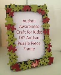 Scribbled autism puzzle pieces on an angle. Autism Awareness Craft For Kids Diy Autism Puzzle Piece Frame