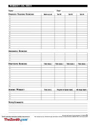 33 printable exercise log forms and