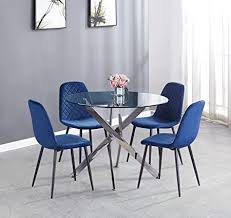 Check spelling or type a new query. Goldfan Round Dining Table And Chairs Set 4 Modern Glass Kitchen Dining Table And Black Pu Leather Chairs For Dining Room Office Furniture Dining Room Furniture Furniture
