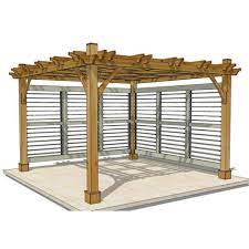 12 X 12 Breeze Pergola With 2 Louvered Wall Panels Pergolas Outdoor Pergola Pergola Outdoor Living