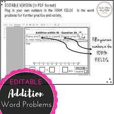 Addition Word Problems Editable Kindergarten Keywords Comes In 3 Versions For Differentiation I Word Problems Word Problem Worksheets Addition Words