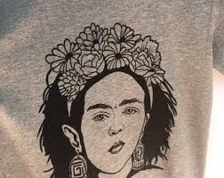 Frida Moderna Gray Unisex T-shirt. Women's and Men's Classic Frida T-shirt.  Gift Friendly