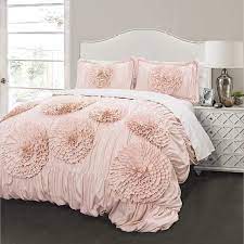 Maybe you would like to learn more about one of these? Amazon Com Lush Decor Serena Comforter Pink Blush Ruched Flower 3 Piece Set King Home Kitchen