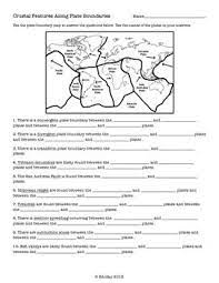 Some questions also ask you to identify the characteristics of a particular tectonic plate. Plate Boundaries And Crustal Features Worksheet Plate Boundaries Boundaries Worksheet Earth Science Lessons