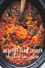 Healthy Slow Cooker Chicken Cacciatore Slow Cooker Chicken Healthy Chicken Slow Cooker Recipes Healthy Slow Cooker