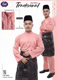 Ini karena fashion dengan warna peach bisa memberi kesan ceria mau tampil memakai fashion warna peach tapi bingung padu padannya? Baju Melayu Tradisional Soft Peach Wni Fashion