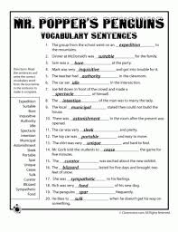 Mr Popper S Penguins Vocabulary Worksheet Answer Key Woo Jr Kids Activities In 2020 Vocabulary Worksheets Penguin Activities Vocabulary
