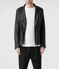 Allsaints Griffin Leather Biker Jacket Jackets Leather Jacket Leather Jacket Men