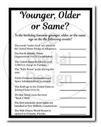 Birthday Trivia Games For Adults 1958 Birthday Trivia Game 1958 Birthday Parties Games Etsy Birthday Games For Adults Birthday Party Games 50th Birthday Party Games