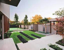 Timber is a timeless classic, but we love a sleek steel design for a contemporary look. The Best Villa Garden Landscape Front Yard Garden Design Minimalist Garden Modern Landscaping