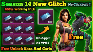 New Trick Unlock Sara And Carlo Character For Free Pubg Mobile Season 14 Biggest Trick Youtube