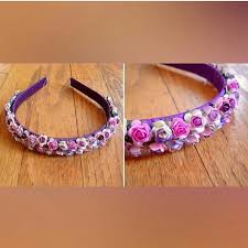 طريقة تزيين طوق الشعر بالورود Beaded Bracelets Diy Handmade Jewelry