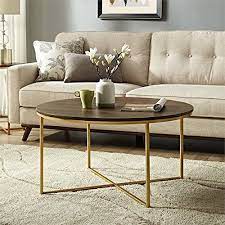 Amazon Com We Furniture Azf36alctgcr Glass Coffee Table Glass Chrome Kitchen Dining Round Coffee Table Round Coffee Table Decor Gold Coffee Table