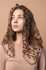 Church Brown Veil, Faith Head Coverings Holy,brown Chapel Veils