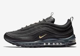 New Nike Air Max 97 Black And Gold Nike Air Max 97 Bq4580 001 Release Info Sneakernews Com Gold Nike Air Max Nike Air Max 97 Nike Air Max