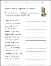 Abc Ancient Roman Emperors Worksheet Student Handouts Abc Order Ancient Rome Roman Emperor