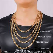 Usually, a necklace shorter than 22 inches sits above or at the bust. Hiphop Chunky Necklace 6 9 13mm 22 26 28 30 Inch Gold Color Chains 316l Stainless Steel Statement Heavy Necklace Chain For Men Chunky Necklace Chain 316lnecklace Chain Aliexpress
