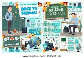 Back School Posters Vector Photo Free Trial Bigstock