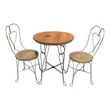 Antique Ice Cream Parlor Table 2 Chairs Parlor Table Table Ice Cream Parlor
