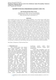 Pendidikan guru sekolah dasar fakultas keguruan dan ilmu pendidikan. Pdf Kompetensi Dan Profesionalisme Guru Ipa