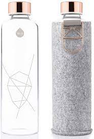 Equa Glass Water Bottle 25 Oz Leak Proof And Bpa Free From Borosilicate Glass And Felt Cover Motivational Water Bottle Water Bottle Bottle