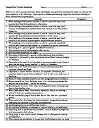 Ap Psychology Perspectives Practice Questions With Answer Key Ap Psychology This Or That Questions Psychology