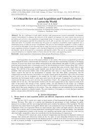 Da land sdn bhd (in liquidation) he knows the market very well and is well connected in malaysia. Pdf A Critical Review On Land Acquisition And Valuation Process Across The World