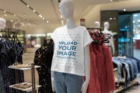 Placeit T Shirt Mockup Featuring A Mannequin In A Clothing Store In 2020 Shirt Mockup Tshirt Mockup Mockup Design